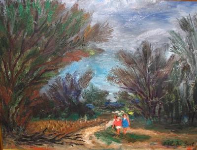 Sample artwork by Jean-Claude Imbert (1919 - 1993), known for abstract expressionist painting, illustration, sculpture - View similar artists and auction records